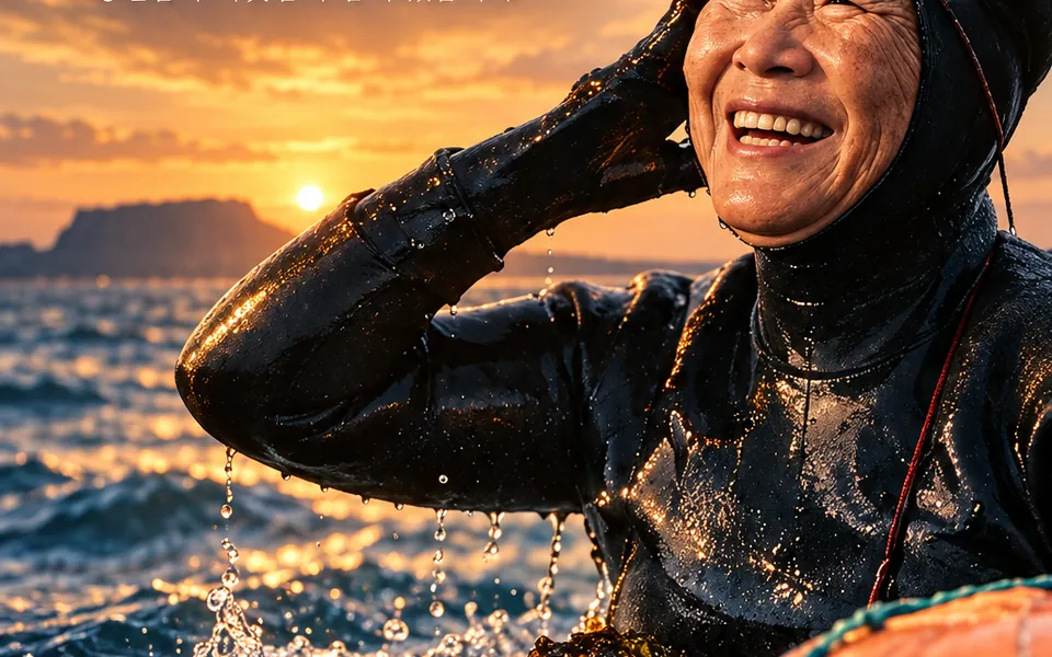 제주 바다로 물질을 나서는 해녀